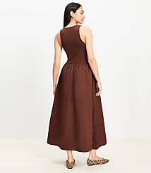 Petite Poplin Mixed Media Midi Pocket Dress carousel Product Image 3