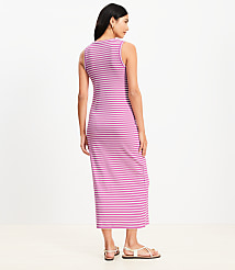 Petite Stripe Perfect Ribbed Tank Midi Dress carousel Product Image 3