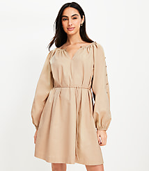 Button Sleeve Mini Dress carousel Product Image 1