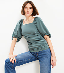 Ruched Bubble Sleeve Top carousel Product Image 1