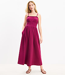 Seersucker Smocked Strappy Maxi Pocket Dress carousel Product Image 2
