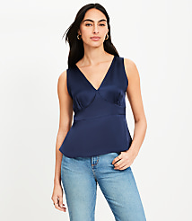 Double V Peplum Tank Top carousel Product Image 1