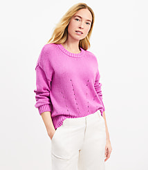 Pointelle Trim Sweater carousel Product Image 1