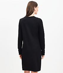 Petite Side Button Long Sleeve Mini Dress carousel Product Image 3