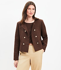 Petite Tweed Double Breasted Jacket carousel Product Image 1