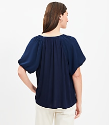 Mixed Media V-Neck Top carousel Product Image 3