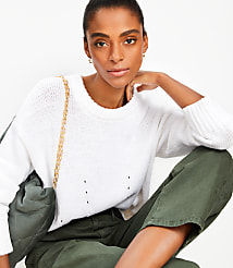 Pointelle Trim Sweater carousel Product Image 1