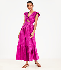 LOFT Beach Floral Clip Cutout Maxi Pocket Dress carousel Product Image 1
