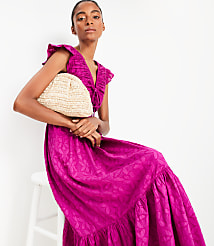 LOFT Beach Floral Clip Cutout Maxi Pocket Dress carousel Product Image 2