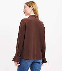 Petite Double Tie Collared Shirt carousel Product Image 3