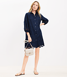 Tall Eyelet Mini Shirtdress carousel Product Image 2