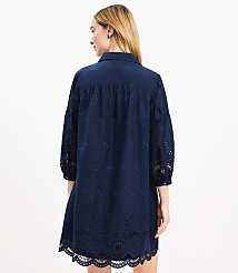 Tall Eyelet Mini Shirtdress carousel Product Image 3