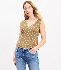Petite Daisy Double V Peplum Tank Top carousel Product Image 2