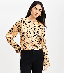Cheetah Print Keyhole Blouse carousel Product Image 1