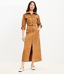 Twill Zip Midi Pocket Dress carousel Product Image 3
