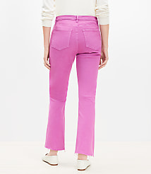 Petite Curvy Vent Hem High Rise Kick Crop Jeans in Sugar Plum carousel Product Image 2