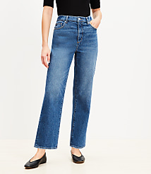 High Rise Straight Jeans in Bright Vintage Wash carousel Product Image 2