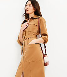Twill Zip Midi Pocket Dress carousel Product Image 1
