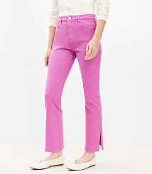 Vent Hem High Rise Kick Crop Jeans in Sugar Plum carousel Product Image 2