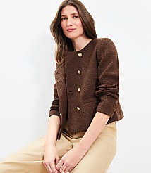 Petite Tweed Double Breasted Jacket carousel Product Image 3