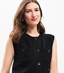 Petite Pocket Sweater Vest carousel Product Image 1