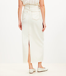 Denim Maxi Skirt in Ecru carousel Product Image 3