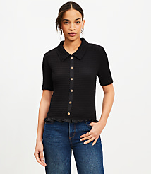 Smocked Ruffle Hem Shirt carousel Product Image 1