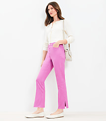 Vent Hem High Rise Kick Crop Jeans in Sugar Plum carousel Product Image 1