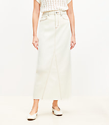 Denim Maxi Skirt in Ecru carousel Product Image 2
