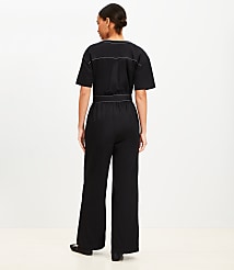 Petite Twill Belted Pocket Jumpsuit carousel Product Image 3