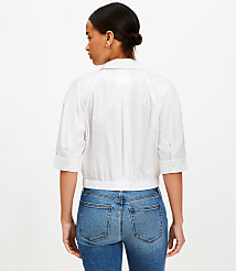 Petite Poplin Elasticized Hem Blouse carousel Product Image 3