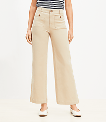 Tall Palmer Wide Leg Crop Pants in Twill carousel Product Image 2