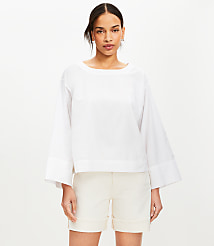 Poplin Wide Cuff Blouse carousel Product Image 1