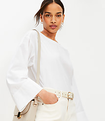 Poplin Wide Cuff Blouse carousel Product Image 2