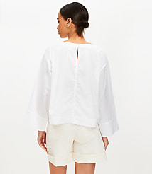 Poplin Wide Cuff Blouse carousel Product Image 3