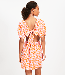 Petite LOFT Beach Swirl Linen Blend Cutout Back Mini Pocket Dress carousel Product Image 3