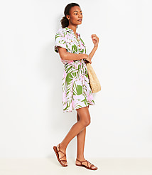 Petite Island Frond Mini Pocket Shirtdress carousel Product Image 1