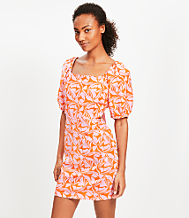 LOFT Beach Swirl Linen Blend Cutout Back Mini Pocket Dress carousel Product Image 1