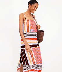 LOFT Beach Striped Crisscross Back Maxi Dress carousel Product Image 1