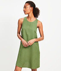 Linen Blend Cutout Back Mini Pocket Dress carousel Product Image 2