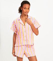 LOFT Beach Striped Linen Shirt carousel Product Image 1