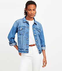 Denim Trucker Jacket in Classic Mid Wash carousel Product Image 2