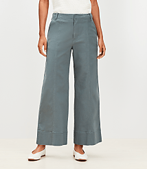 Petite Curvy Seamed Palmer Wide Leg Crop Pants in Twill carousel Product Image 1