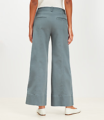 Petite Curvy Seamed Palmer Wide Leg Crop Pants in Twill carousel Product Image 2