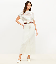 Denim Maxi Skirt in Ecru carousel Product Image 1