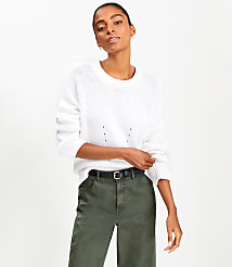 Pointelle Trim Sweater carousel Product Image 2