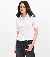 Smocked Ruffle Hem Shirt carousel Product Image 1