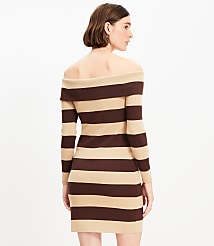 Stripe Ribbed Off The Shoulder Mini Sweater Dress carousel Product Image 4