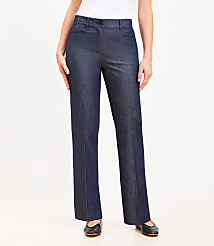 Petite Curvy Parker Straight Pants in Refined Denim carousel Product Image 1