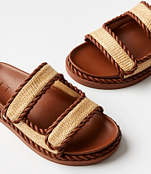 Straw Double Buckle Molded Sandals carousel Product Image 2